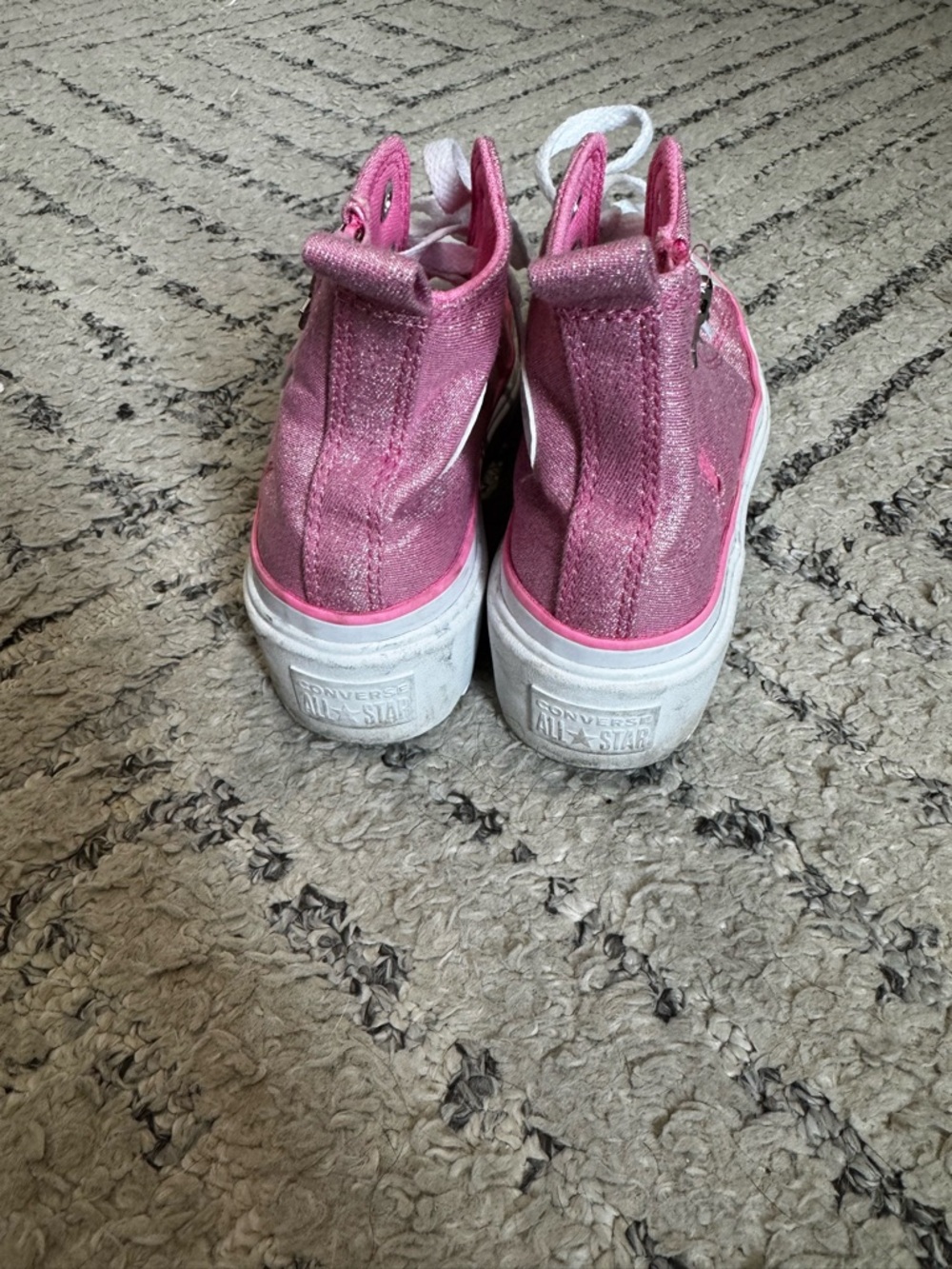 Converse Kids Girls Platform Lugged Pink Size 2.5 VGUC - Picture 4 of 6